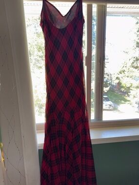 POLO Ralph Lauren Red and Black Plaid Slip Dress